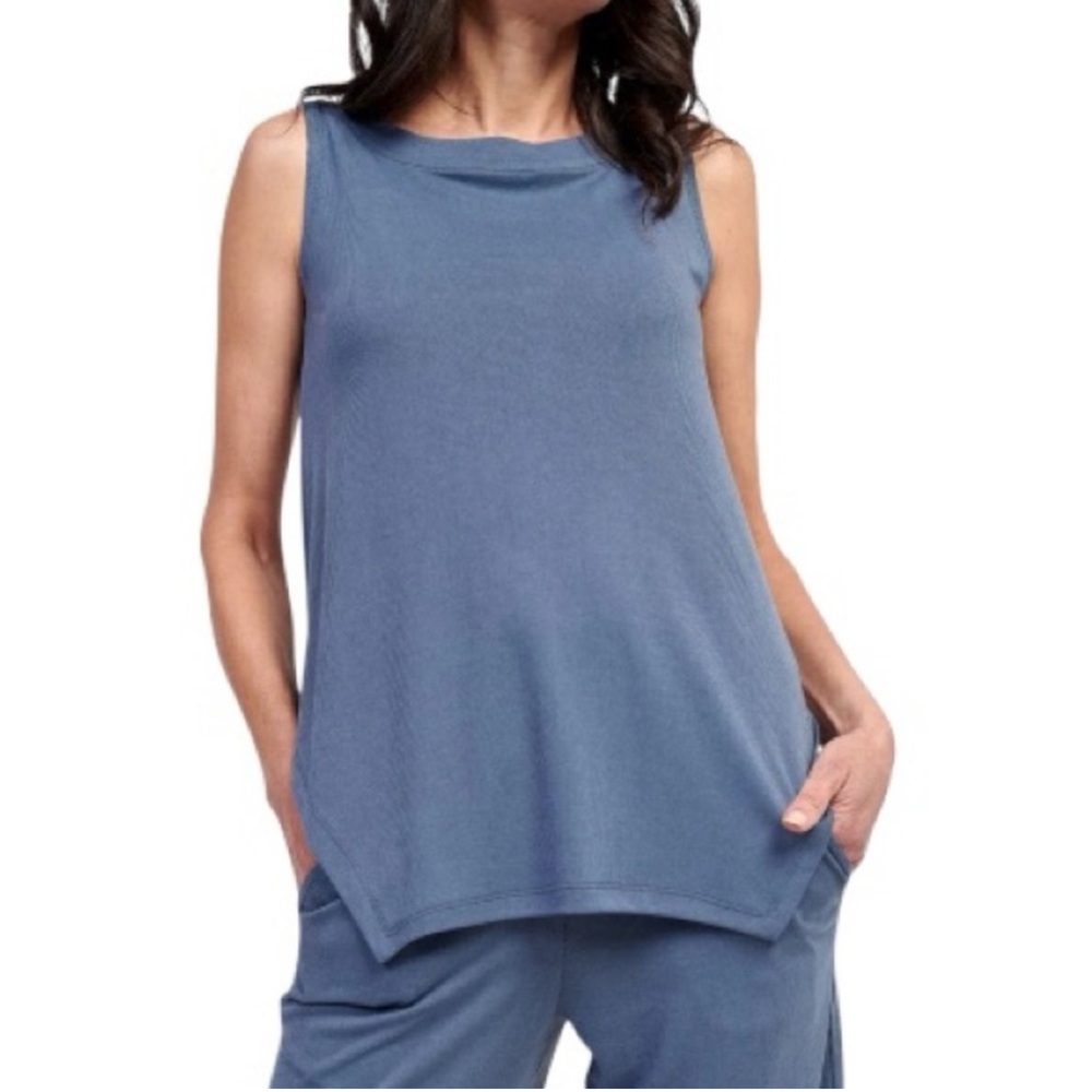 Alembika Essential Cutaway Tank Tunic Blue Mist Sleeveless Size 4 | US 12-14 NWT